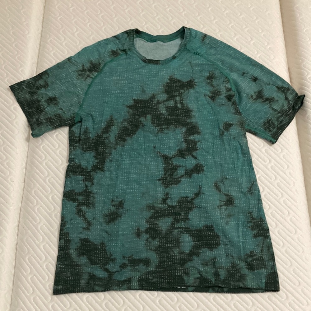 Lululemon Rorschach Athletic Tee Shirt Teal Blue Green Black Medium